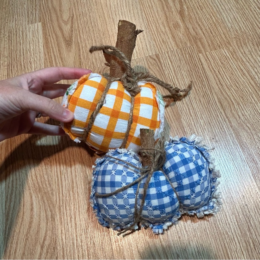 Fabric Pumpkins set‎ of 2